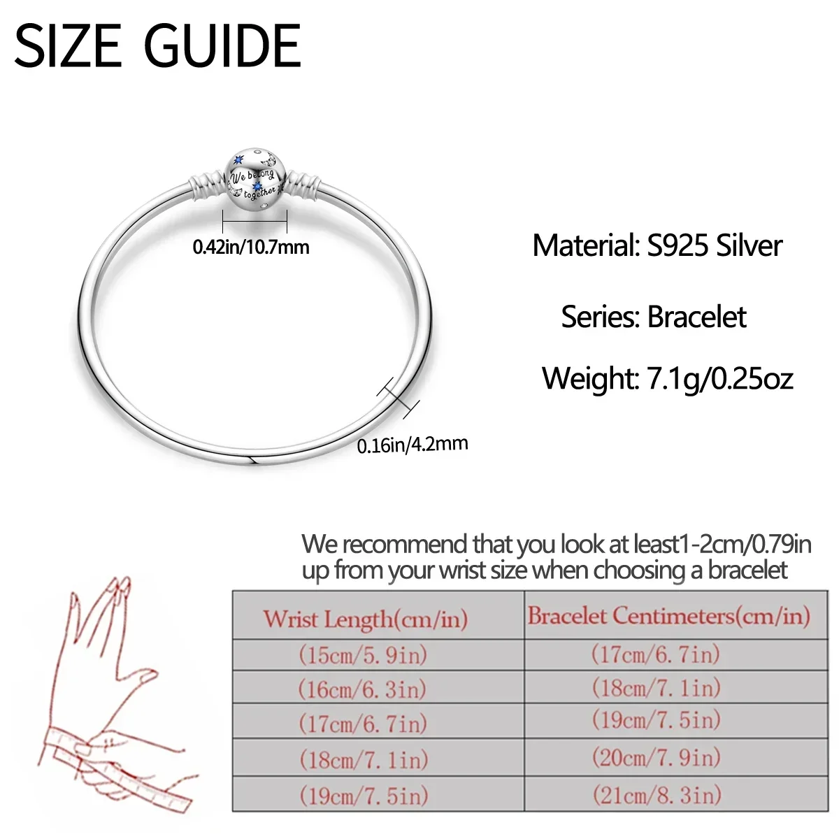 سوار قلب فضي إسترليني لامع للنساء ، لحظة حب ، يناسب السحر الأصلي ، مجوهرات راقية ، هدية