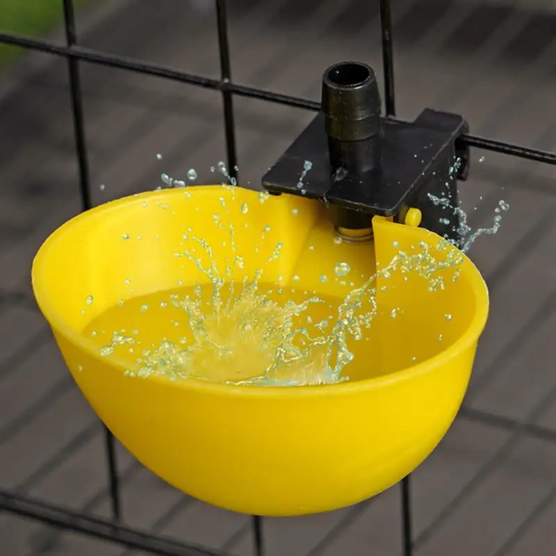 5/10/20 Sets Automatic Poultry Chicken Water Bird Drinker Bowl Yellow Chicken Waterer Animal Feeders 9.5Mm Diameter Drinking Cup