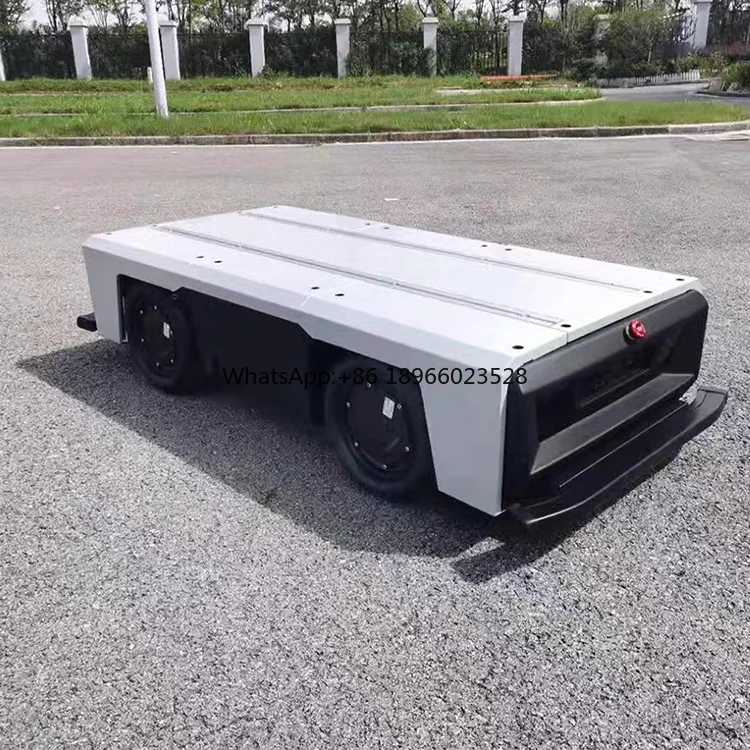 Unmanned 4 wheeled electric robot chassis 130kg payload  logistics delivery vehicle for hotel  industrial delivery