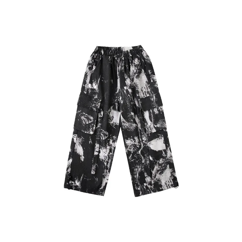 Kind Kpop Hip Hop Kleidung Rote Buchstaben Sweatshirt Casual Strap Print Cargo Hosen für Mädchen Junge Street Dance Tragen Kostüme Kleidung