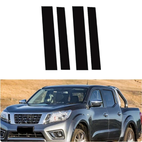 

Для Nissan Navara Frontier задний зонтик 6, накладка на окно, дверная рама, черная наклейка на центральную стойку