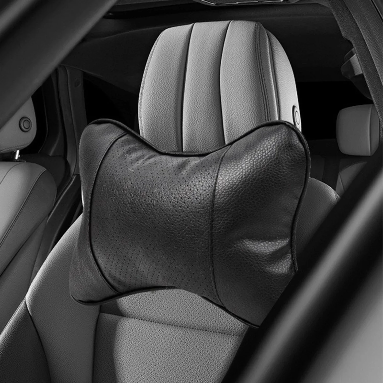 Breathable and Relaxing Mesh Neck Support Car Seat Headrest Pillow - Auto Safety Restraint Cushion Pad Protector for a Comfortab