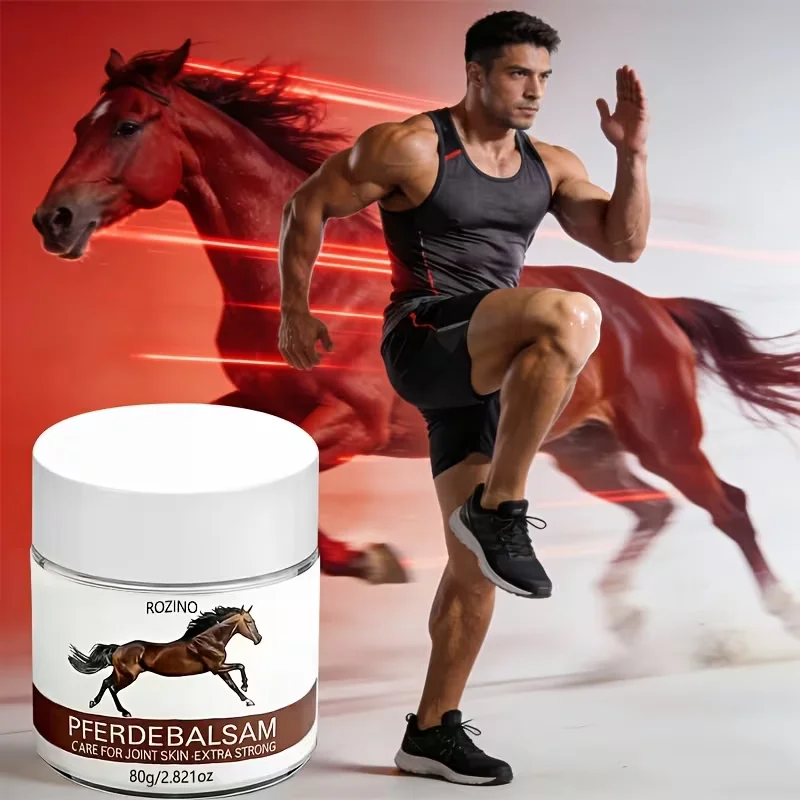 【10X Super Powerful Instant Moisturizing and Nourishing】Horse Oil Joint Skin Care Cream 80g, Contains Ginger, Chamomile, and Hyaluronic Acid Not Greasy, Easy to Absorb, Provides 72 Hours of Lasting Warmth and Hydration. Multi-Purpose, Refreshing and Soothing Cream Suitable for Back, Knees, Neck, Shoulders and Muscles.