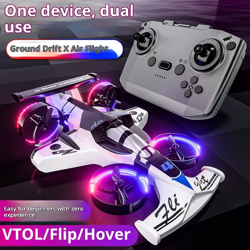 Dual Mode Foam Aircraft Remote Control Vehicle with Gravity Induction Colorful Light Effects Birthday Gift for Kids