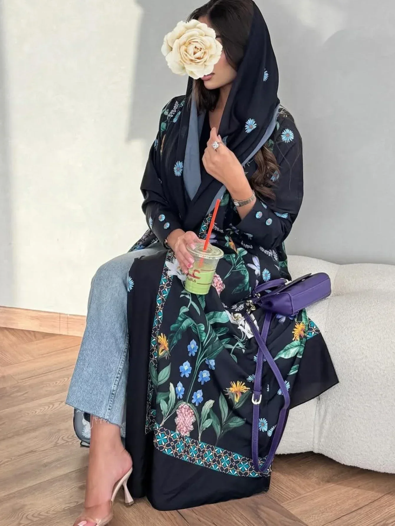 이드 여성 무슬림 아바야 스카프 프린트 가디건 드레스 파티 잘라비야 라마단 아바야스 베스티도스 라르고스 아랍 로브 모로코 카프탄 2026