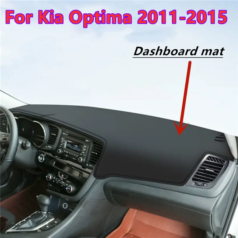 For Kia Optima K5 2011-2015 Leather Car Dashboard Cover Dash Protector Mat
