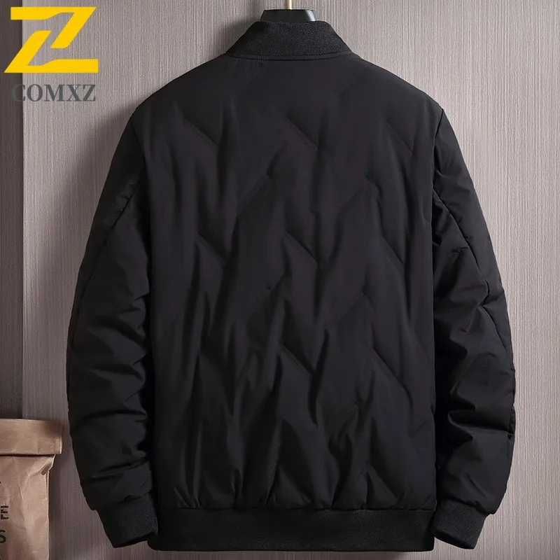 COMXZ Ultra Light Men Down Jacket Hiking Travel Thickened Warm Parka Casual Stand Collar Outdoor Cold Resistant Winter Down Coat