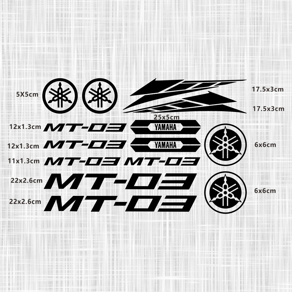 Vinyl Yamaha MT03 07 09 Logo StickerMotorcycle Decals Helmet WaterprooofReflective Sticker