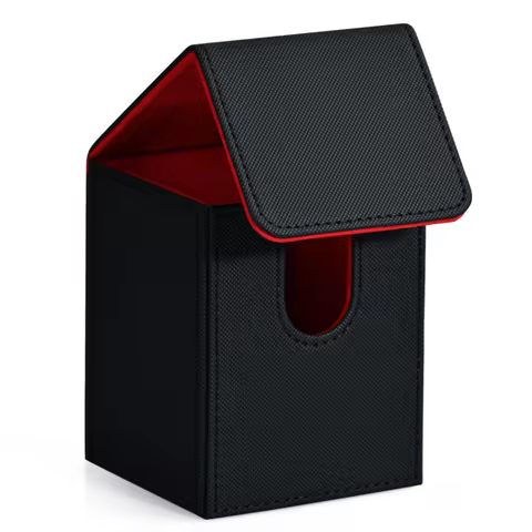 Card Deck Box,Card Storage Box holds 100+ Single Sleeved Cards, PU Leather Magnetic Closure for Magic cards TCG cards