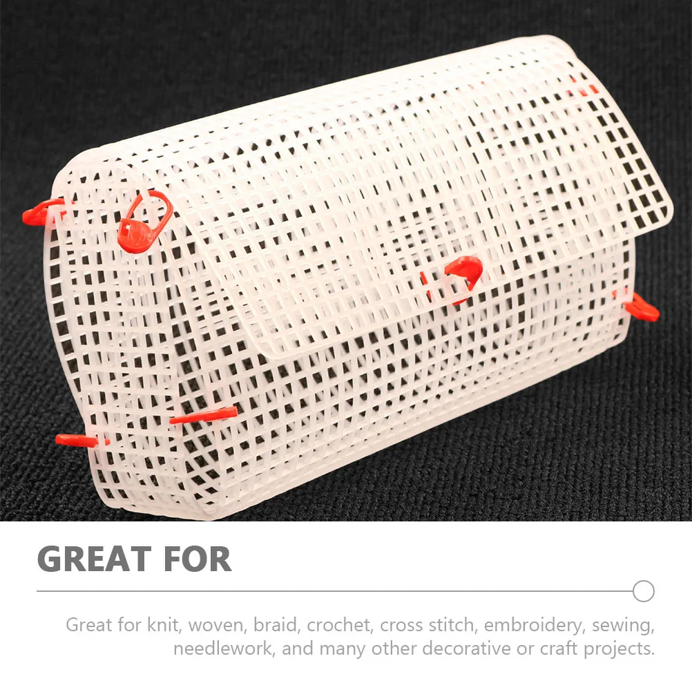 

6pcs Mesh Grids Craft Net Package Accessories Handbag Material Plastic Durable Knitting Bag Plate Weaving Bag DIY