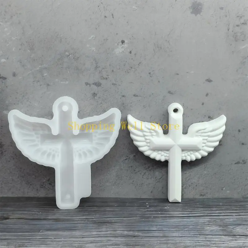 KX4B Jewelry Casting Mold,Silicone Pendant Resin Mold Crosses Epoxy Resin Casting Mold for Earring Necklace Keychain Making