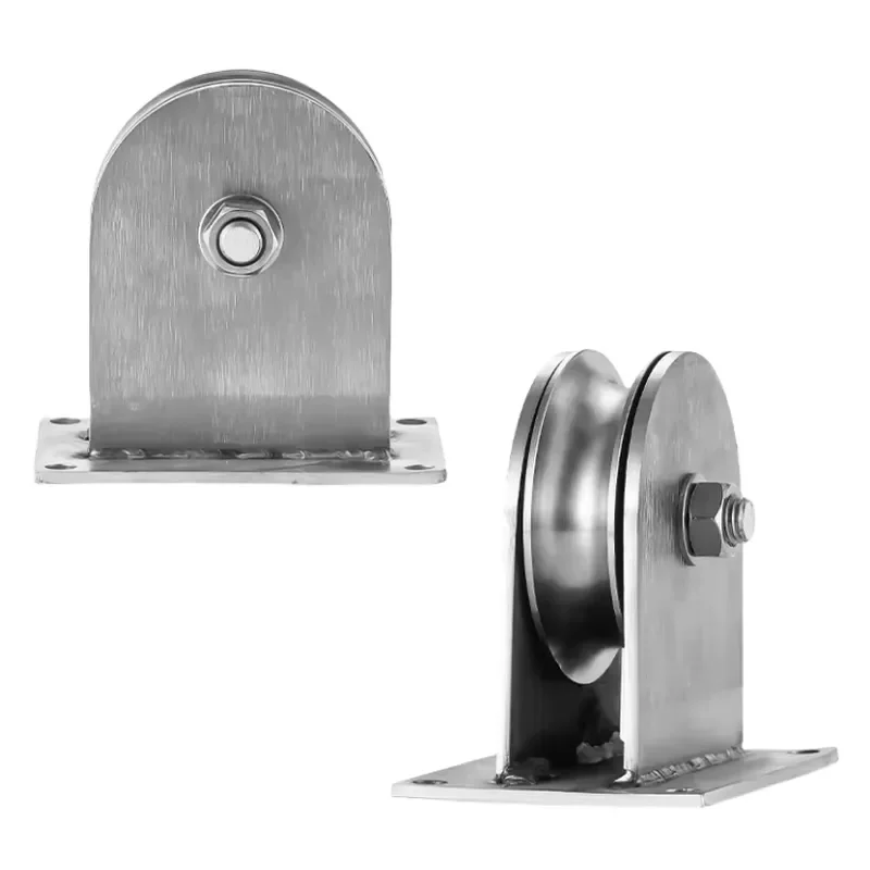 304 Stainless Steel Fixed Pulley Bearing Heavy Duty Lifting Ground Wheel Overhead Crane Roller for Industrial Hoist System