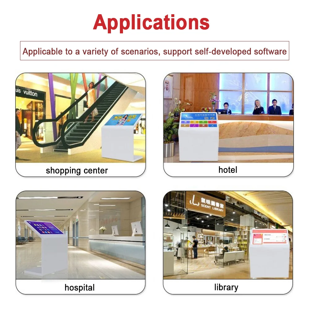 Tela LCD do quiosque da informação do shopping center para anunciar o quiosque interativo da tela de toque