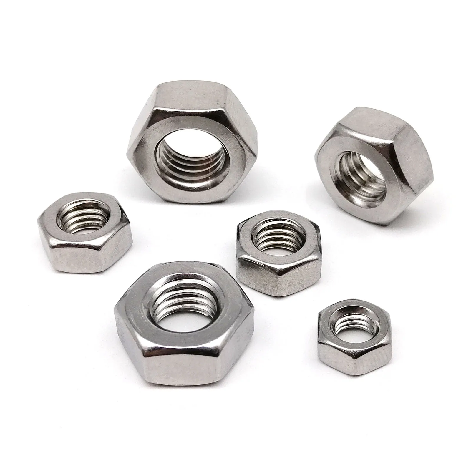 HZYUEGOU Linksgewinde M3 M4 M5 M6 M8 M10 M12 DIN934 304 A2-70 Edelstahl Umgekehrte Sechskantmutter – Detail 2