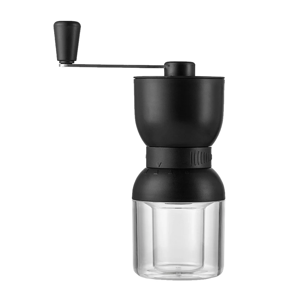 

H Coffee Bean Grinder Espresso Porcelain Core Bean Grinder Acrylic Home Travel Large Capacity Manual Grind Kitchen Bar