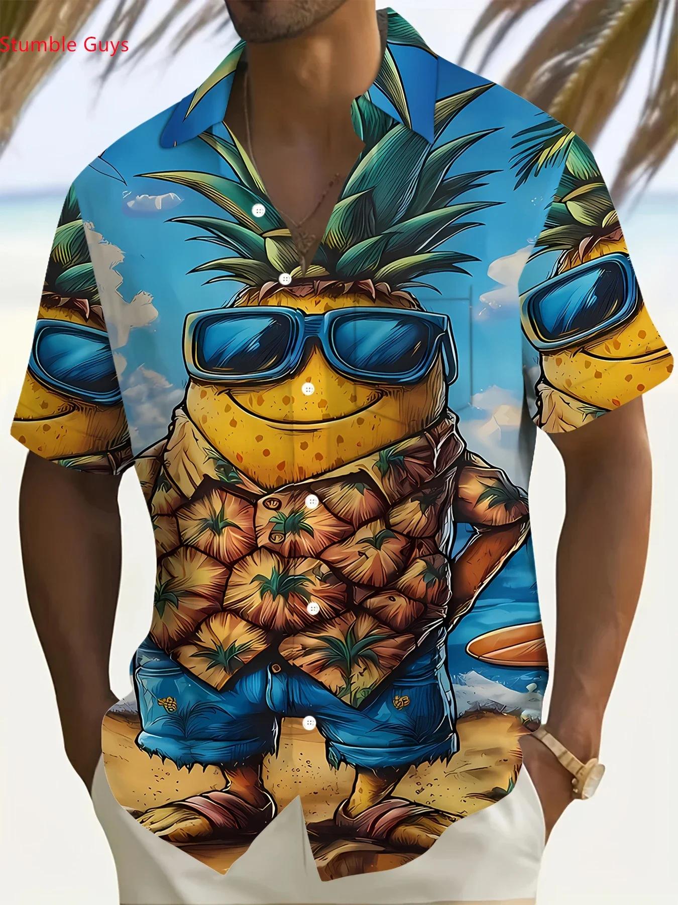 

Men's Casual Beach Wear Hawaiian Shirt Summer Man Short Sleeve Fashion Graphic Print Loose Fit Comfortable Holiday Tops