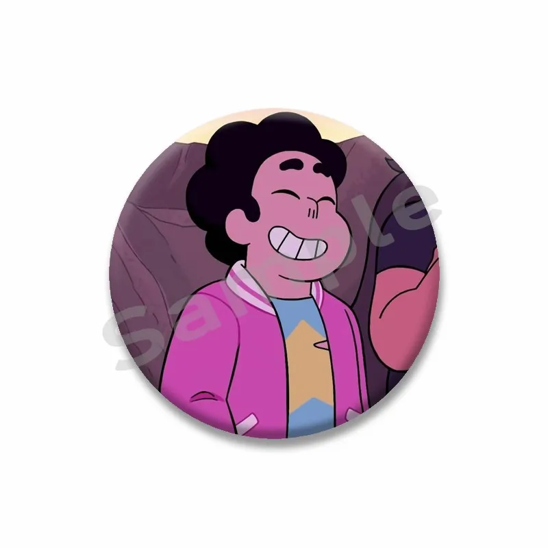 Steven Universe Anime Brooches Round Cartoon Figure Cosplay Badge Pin for Backpack Jewelry Accessories Souvenir Gifts for Friend