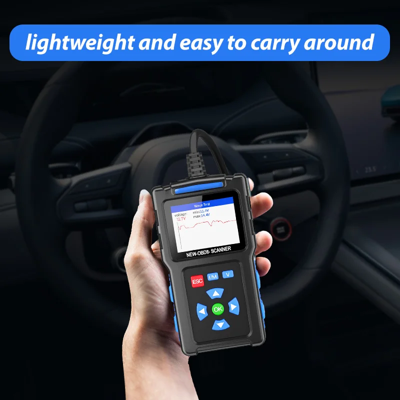 Herramienta de diagnóstico de escáner T200 OBD2, comprobar el lector de código del motor, escáner OBD2 con reinicio, lectura I/M, prueba de sensor O2, para todos los coches