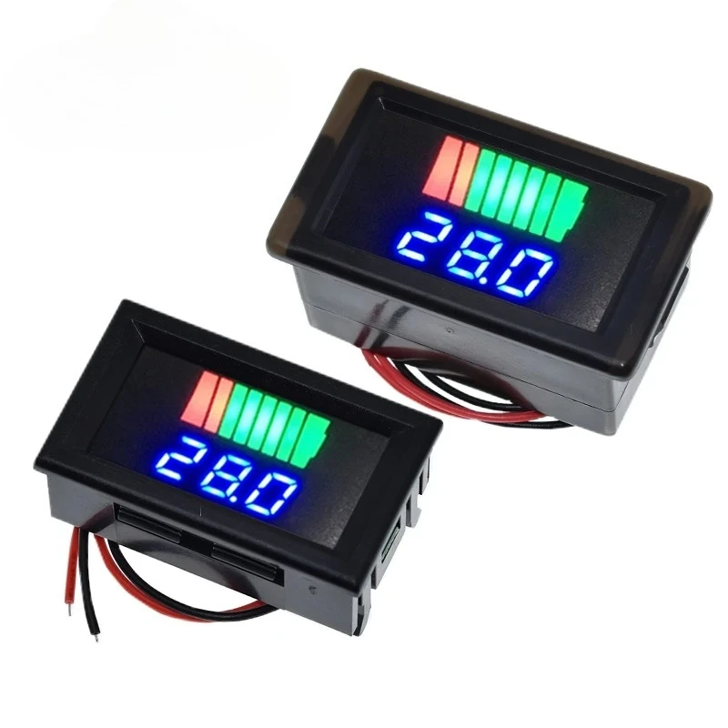 Car Battery Charge Level Indicator  12V-60V 84V Lithium Battery Capacity Meter Tester Blue Display Tester Voltmeter Waterproof
