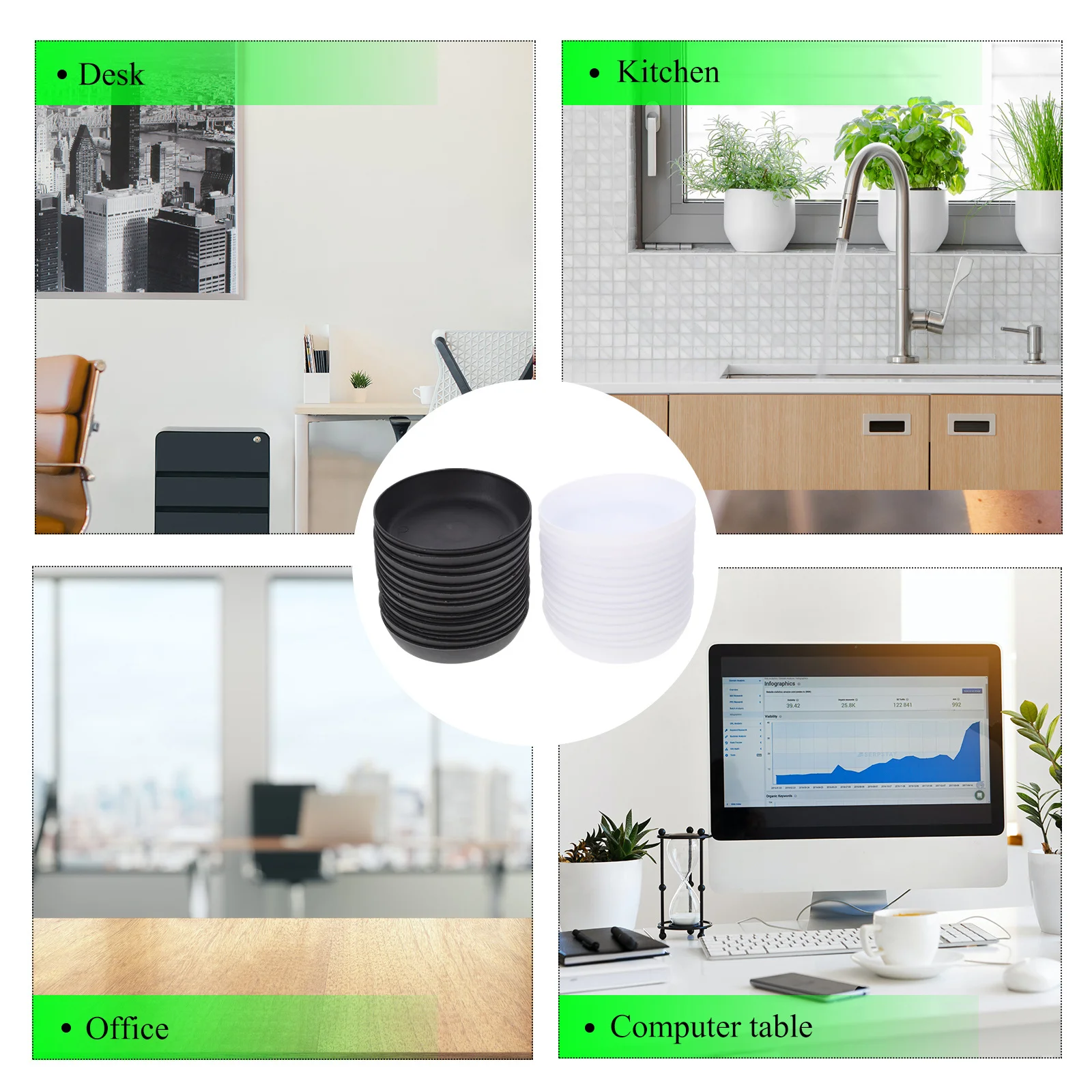 

30Pcs Succulent Plant Pot Tray Durable Plastic Flowerpot Bottom Plate Water Tray for Bonsai Garden Supplies Flowerpot Bases