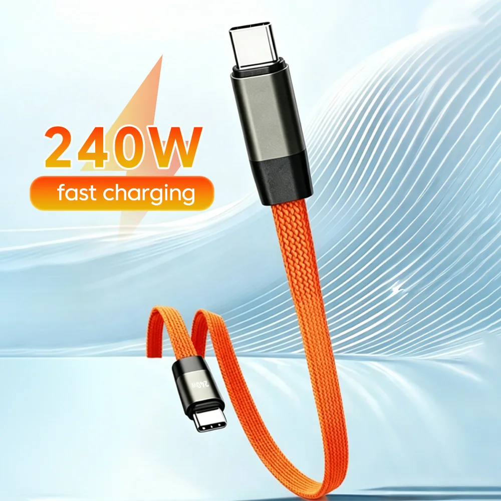 

240w USB C Cable Type-C to Type-C Fast Charging Data Wire For iPhone 15-17 Xiaomi Huawei Samsung Oneplus Cellphone Tablet Laptop