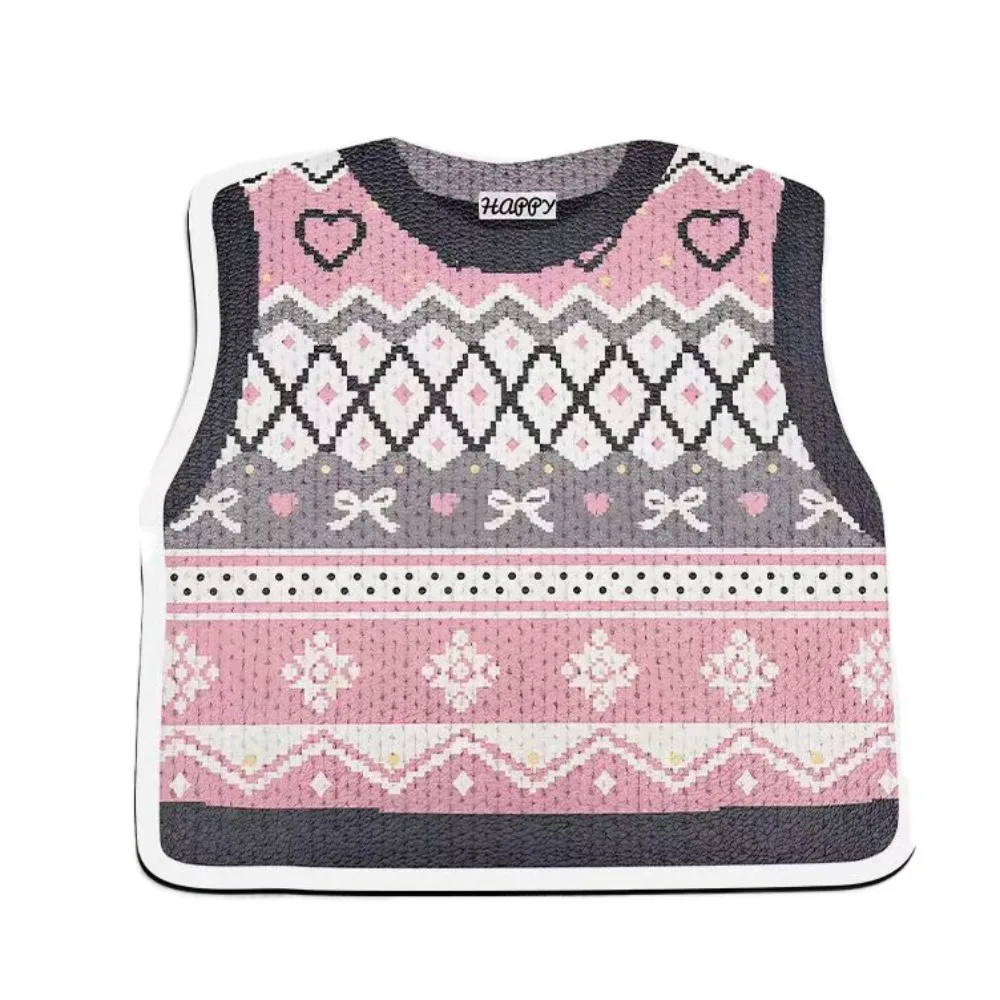 Simulated Printing Knitted Sweater Mouse Pad Desk Cartoon Sweater Mouse Mat Cute Anti-Slip Keyboard Mice Mat Typewriting Tools
