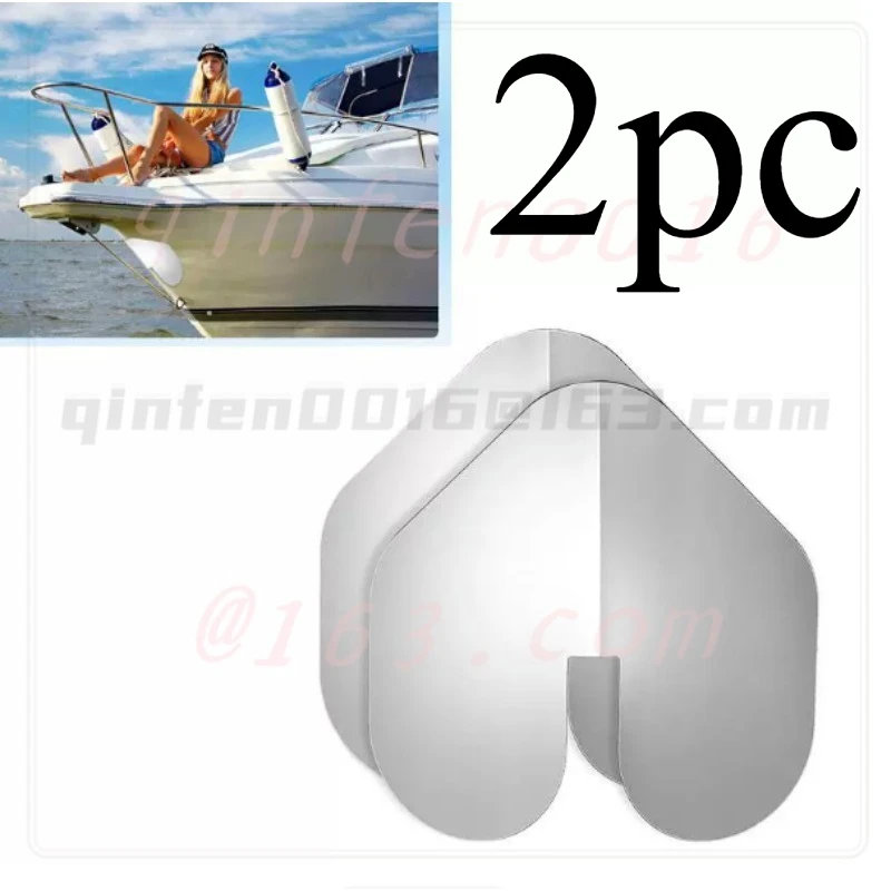 2pc Boat Keel Guard Mirror Polished Finish Stainless Steel with Sticky Scratch