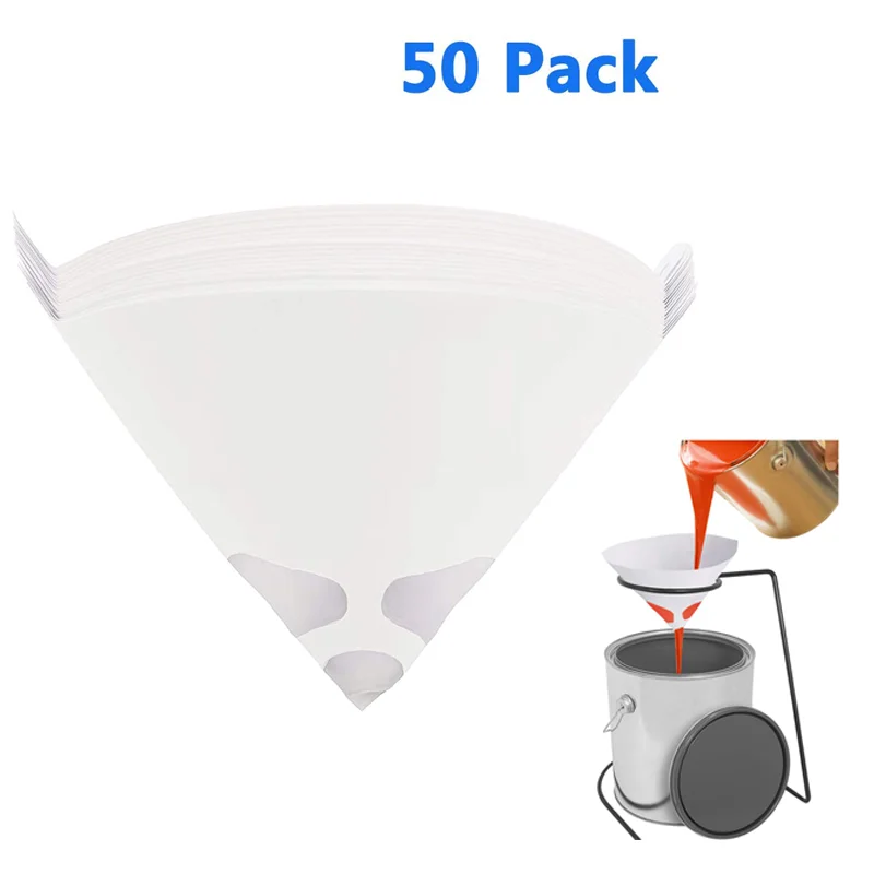 

50PCS Mesh Paper Paint Strainers Paper Paint Conical Strainers Mesh Filter Cone Strainer Funnel