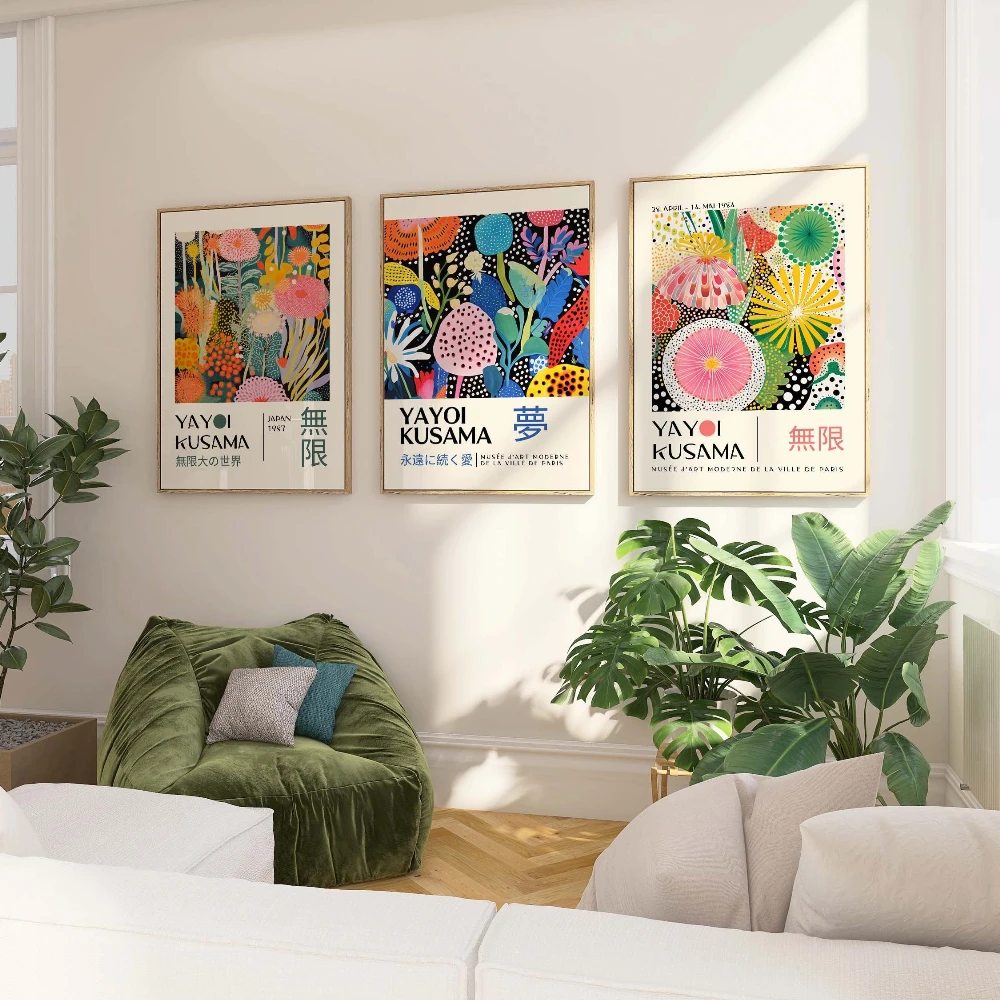 Yayoi Kusama Botanical Poster Japanese Wall Art Kusama Inspired Art Room Decor Yayoi Kusama Print Japanese Gallery Poster Gift