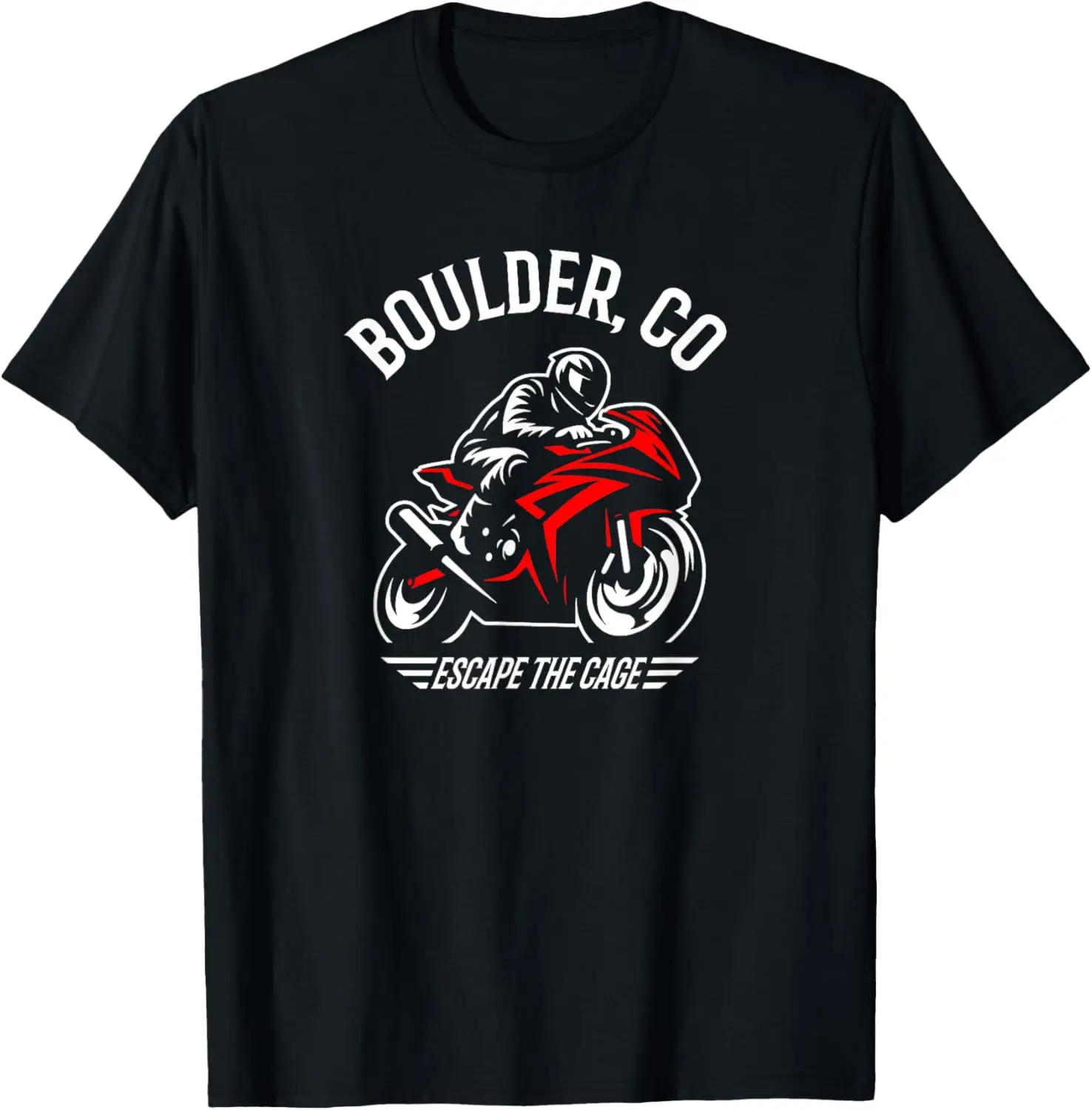 Boulder Colorado Sport Bike Motorcycle Racing Design T-shirt