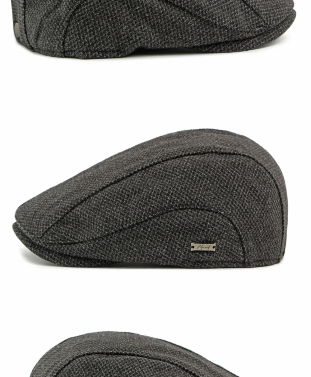 HT4936 Baskenmütze für Männer Frauen Herbst Winter Wolle Baskenmütze Männlich Weiblich Ivy Flache Kappe Vintage Künstler Maler Hut Einstellbare Baskenmütze Kappe – Detail 12