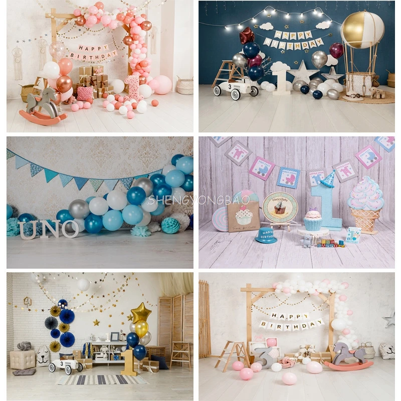 

SHENGYONGBAO Birthday Photography Backdrops Baby Newborn Portrait Photo Background Party Studio Photocalls Props 21318 ET-38