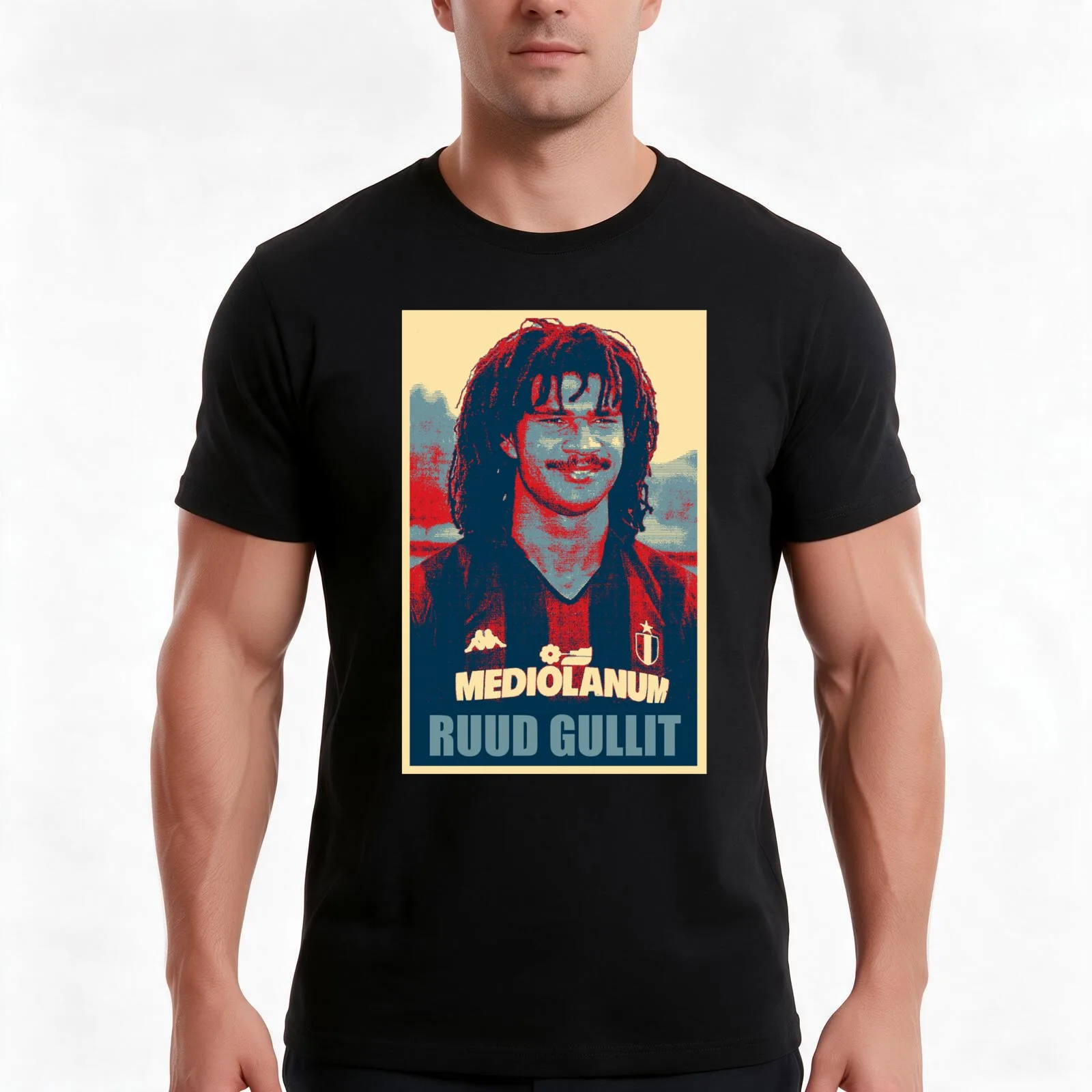 Ruud Gullit T-Shirt, Summer Casual Cotton Tee, Oversized Streetwear Tops, Vintage Graphic Print, Loose Fit Short Sleeve