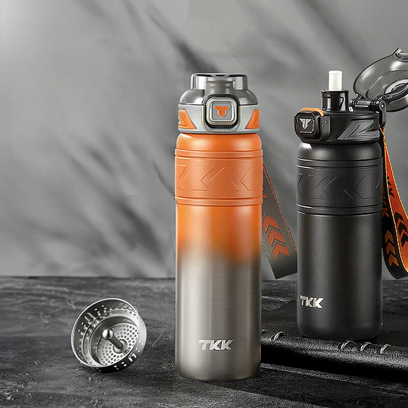 Leak Proof Vacuum Insulated Thermos, Stainless Steel, Hot and Cold, Double Walled, Sports Water Bottle, Durable Metal