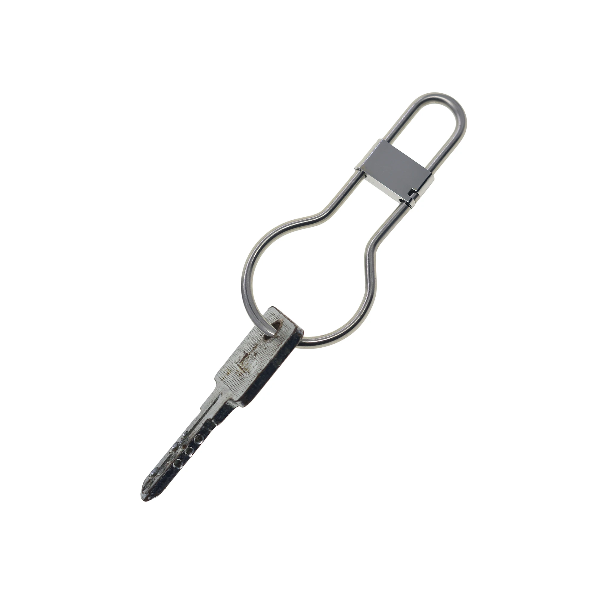 unique mirror polished Solid 304 stainless steel bulb snap click Locking snap Carabiner Key ring Clasp Safety Hook Tool Keychain