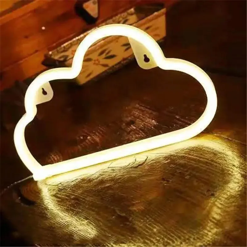 Rainbow Cloud Shaped Neon Signs LED Light,Atmosphere Lighting for Wall,Night Lamp for Birthday Party E-sports Room Decoration