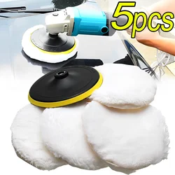 5PCS 75-180mm Wool Polishing Disc Car Waxing Polishing Buffing Car Paint Care Polisher Pads Auto Washing Accessories