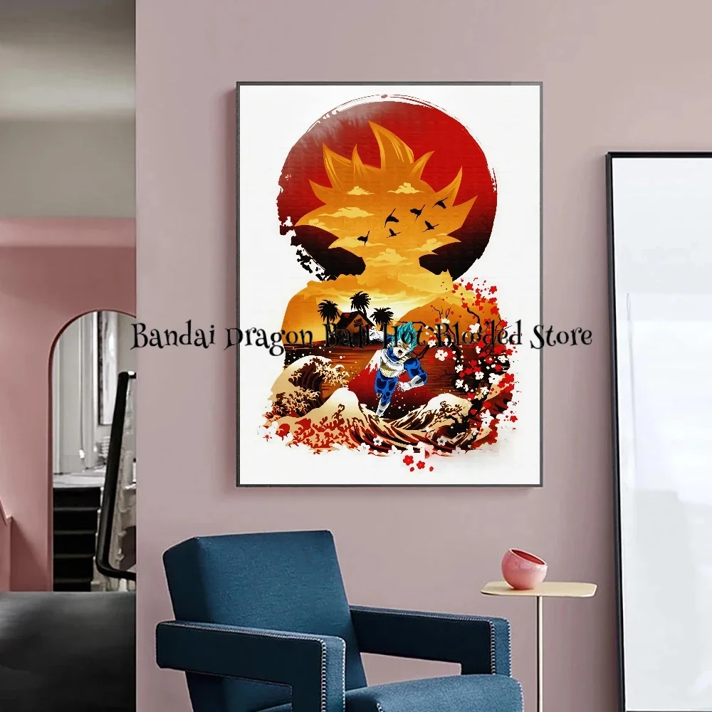 High Quality Canvas Painting Hot-blooded Anime Dragon Ball Z Super Saiyan Vegeta HD Poster Art Picture Home Decorative Painting