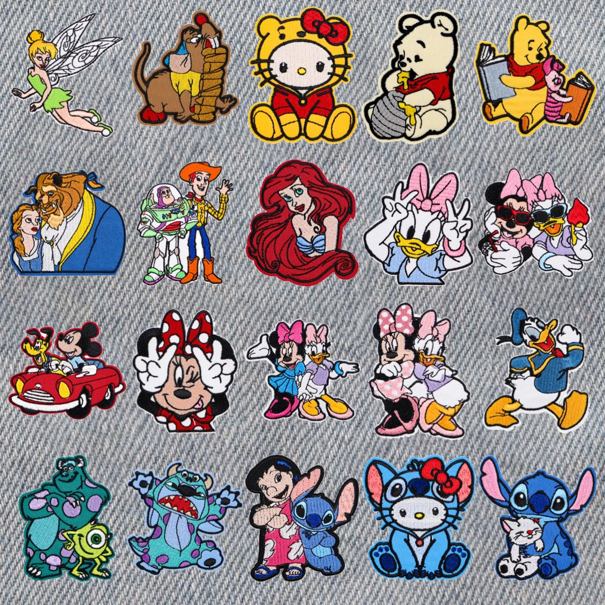 

Mickey Embroidered Patches Cute Animals Patch For Clothing Thermoadhesive Patches On Backpacks DIY Jackets Stickers For Friends