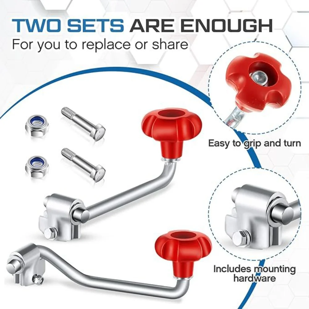 2 Pack Trailer Jack Handles Replacement Crank Set Fits Most 10 Inch Trailer Jacks with Soft Grip and Complete Kit