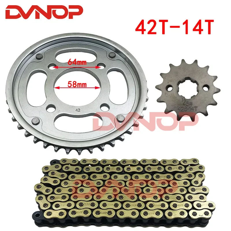 Z przodu motocykla tylna zębatka łańcucha 428H 126L 15T 42T dla Honda SDH150-A SDH150-B SDH150-C SDH150-F WH150-3 CBF150 CBF 150