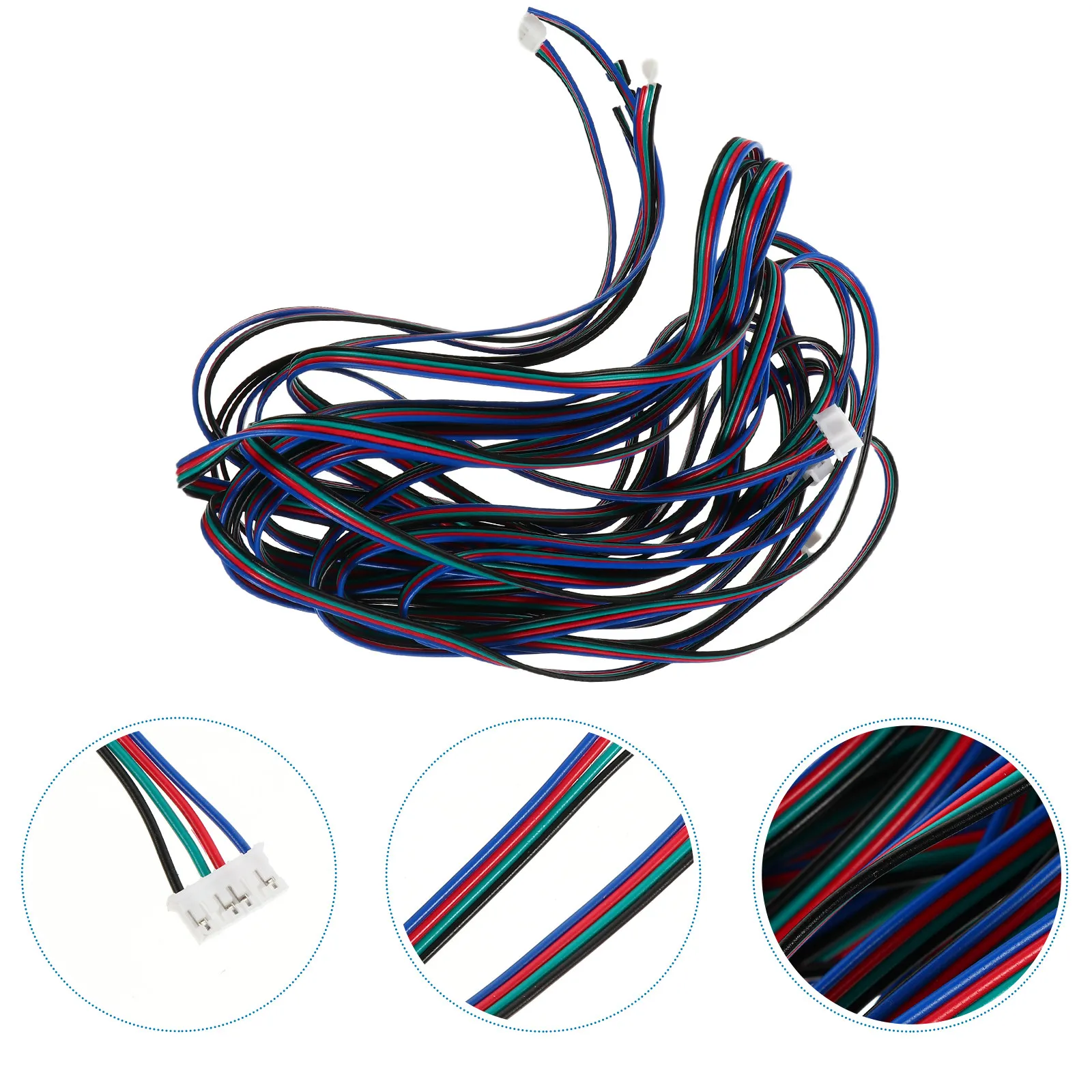 

5Pcs 1.5m Stepper Motor Cables with White Terminal Connector to 6Pin for 3D Printer Motor Driver Side High Conductivity