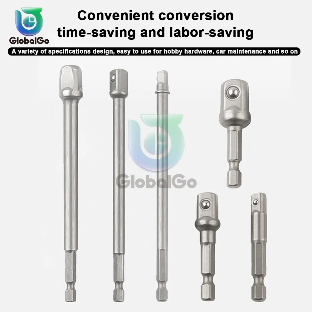 3/9pcs adattatore per presa in acciaio al cromo vanadio con grado di impatto codolo esagonale a 1/4 "3/8" 1/2 "punte per trapano di estensione Bar Set di punte esagonali potenza