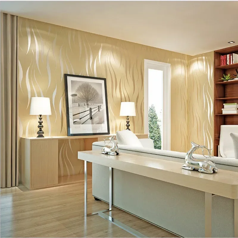 Modern Grey Stripes 3D Abstract Geometric Wallpaper Roll For Room Bedroom Living room Home Decor Embossed Wall Paper