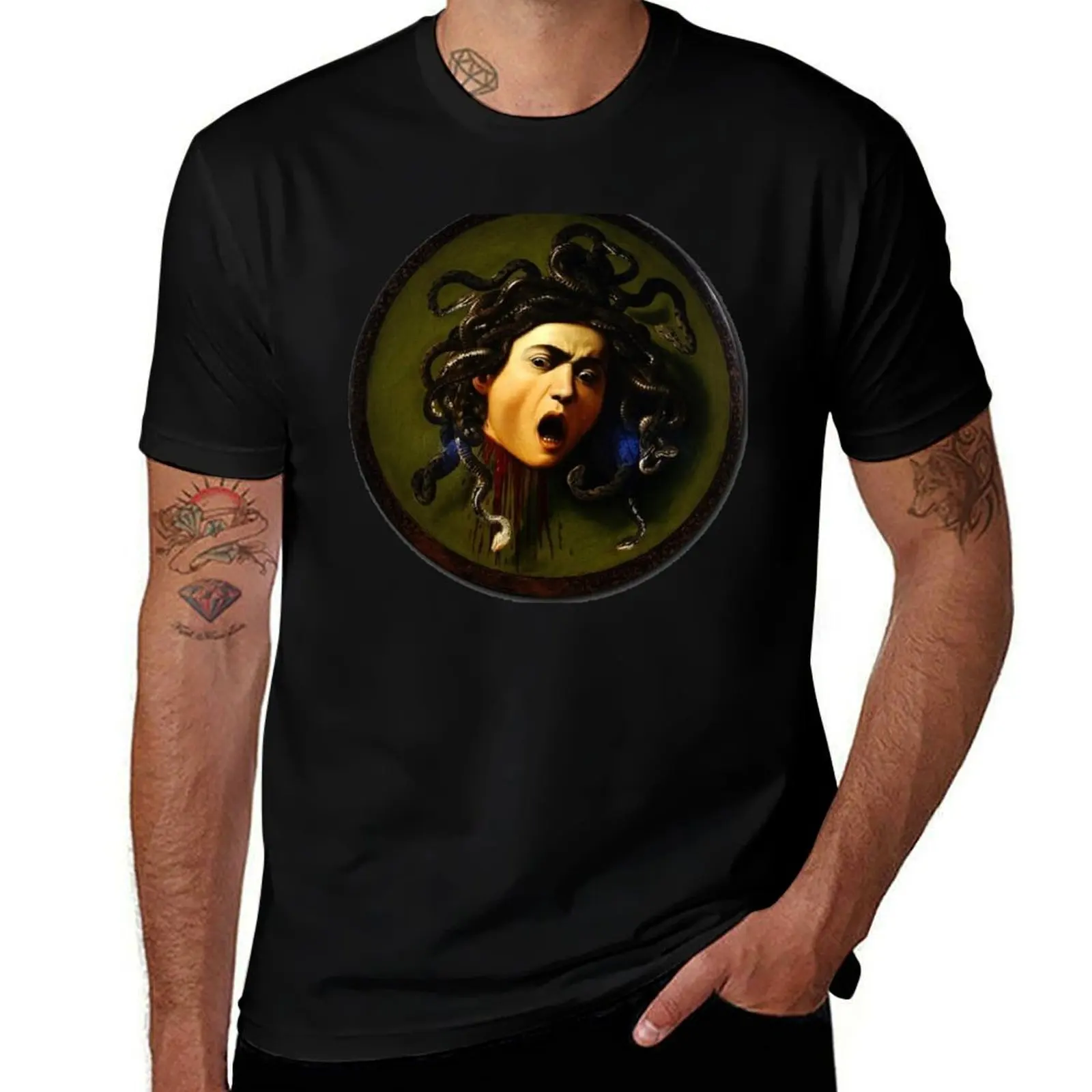

“Head of Medusa” by Caravaggio Medusa Adult Halloween T-Shirt t shirt men 100% cotton luxury brand t shirt man cotton T-shirt