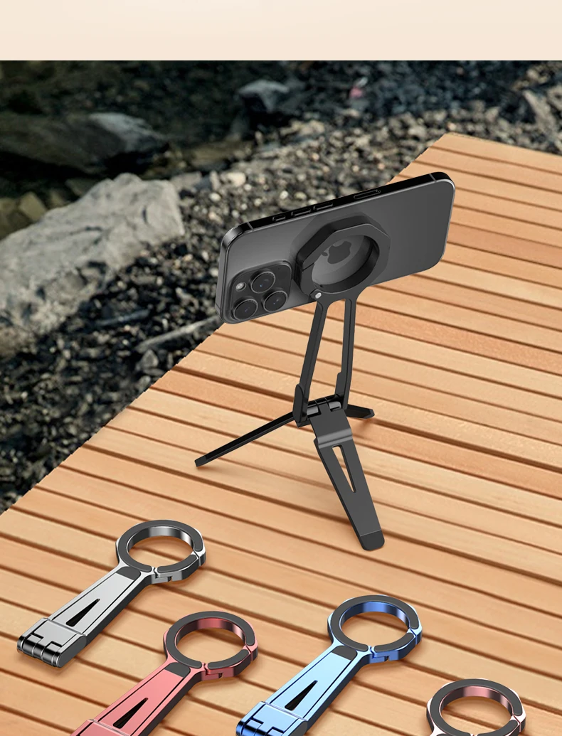 

Carabiner-Mounted Phone Tripod Carabiner-Mounted For iPhone 16-13 Portable Dual-sided Magnetic Desk Mount Phone Handle Holder