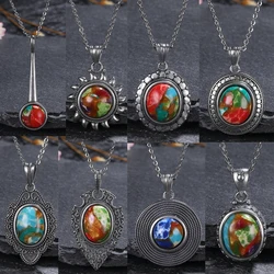 Natural Emperor Stone Pendants Necklace Silver 925 Necklace Stone Vintage Fine Jewelry for Women Gift