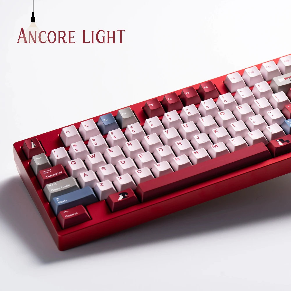Ancore Light Keycaps Set PBT Artisan Cherry Proflie Monument Valley Pink Soft-glow KeyCaps Aksesori Game Keyboard Mekanis