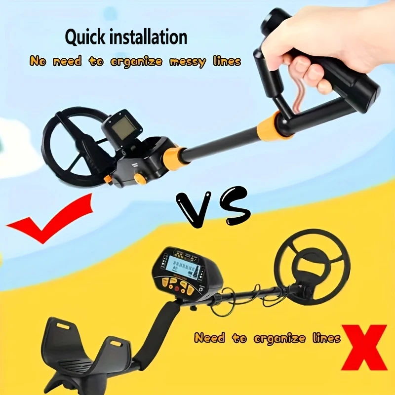 Handheld Metal Detector, MD1008A Gold Detector, Underground Treasure Metal Detector, Tracker with Waterproof Search Coil