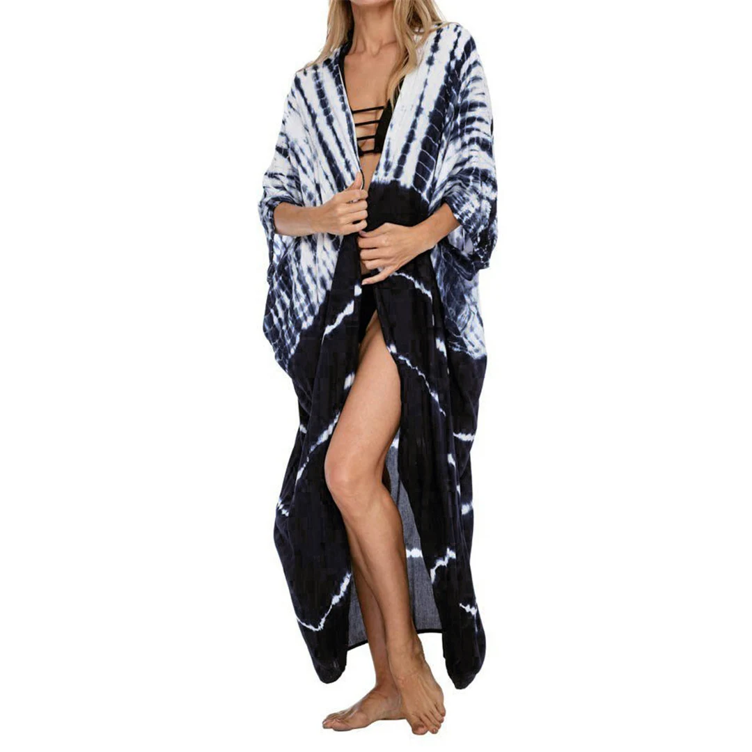 17 Farben Leopardenmuster Buntes Tunika-Strandkleid mit Gürtel Strandkleidung Strandmode Damen Strand-Cover-Up V4510L – Detail 24